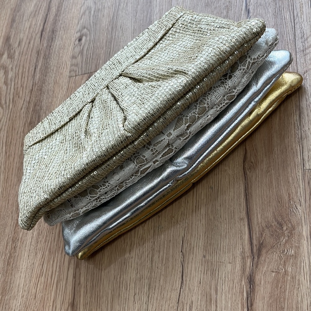 Lauren Merkin Gold Clutch NWOT - Picture 5 of 6
